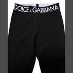 Dolce & Gabbana Black Silver Nylon Skinny Men Leggings Pants
