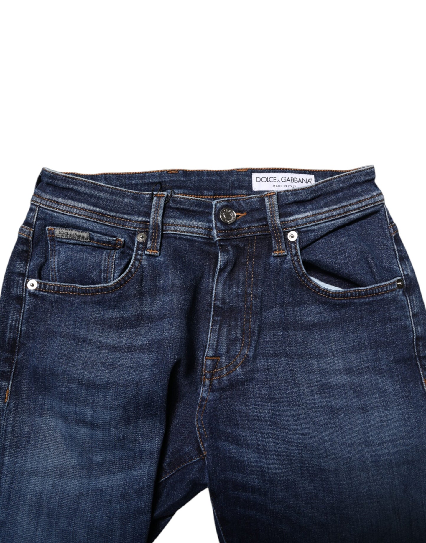 Dolce & Gabbana Dark Blue Cotton Skinny Denim Jeans Dolce & Gabbana