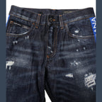 Dolce & Gabbana Dark Blue Tattered Skinny Denim Jeans
