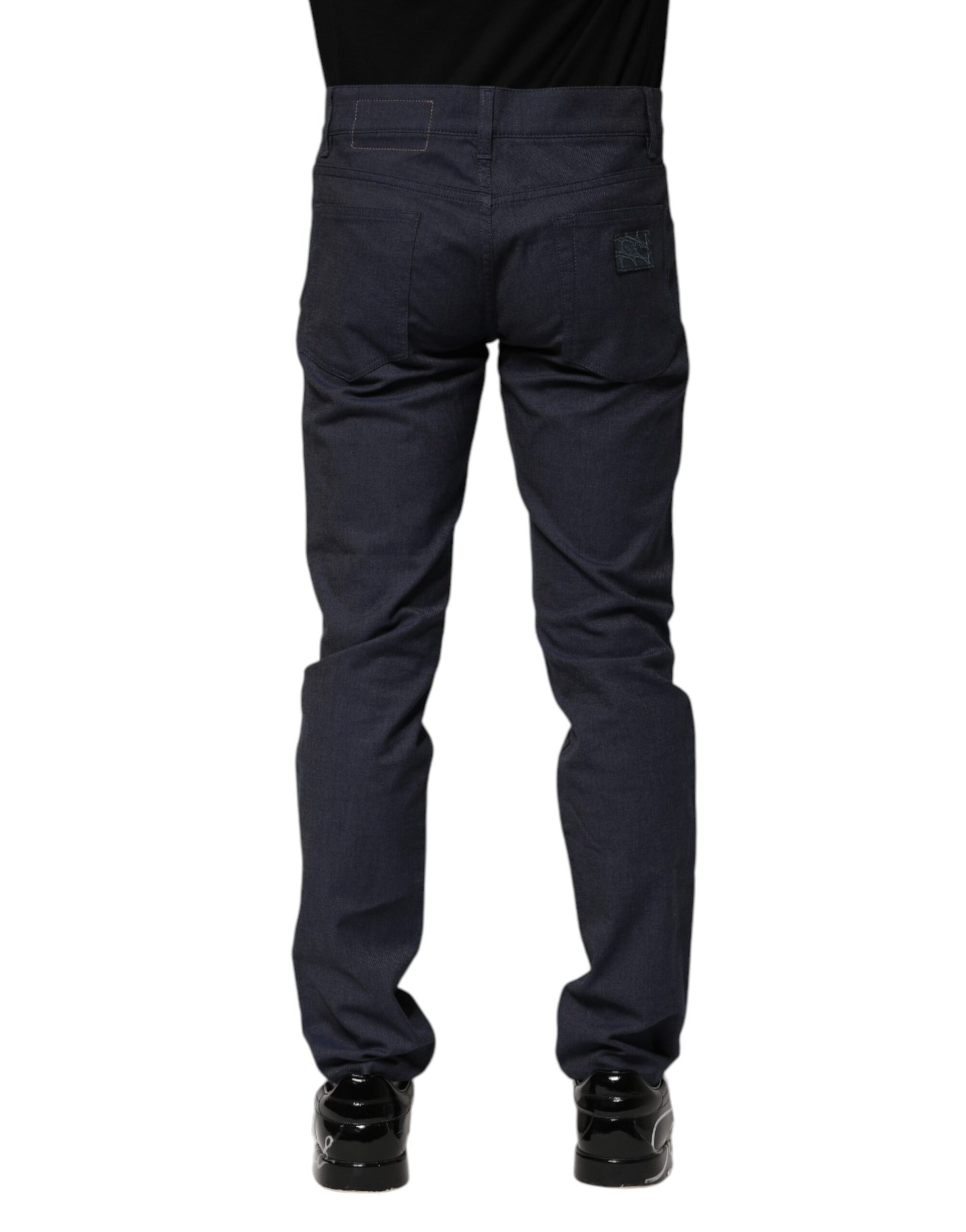 Dolce & Gabbana Dark Blue Cotton Skinny Denim Jeans Dolce & Gabbana