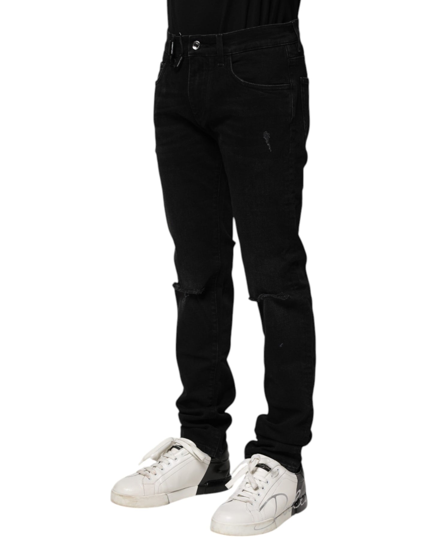 Dolce & Gabbana Black Cotton Skinny Men Denim Jeans Dolce & Gabbana