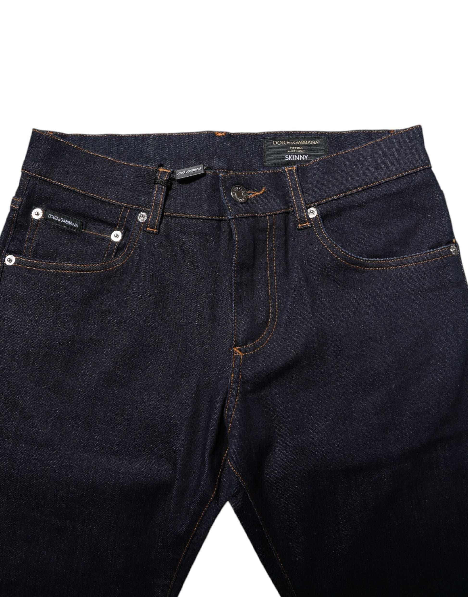 Dolce & Gabbana Black Cotton Skinny Men Denim Jeans Dolce & Gabbana