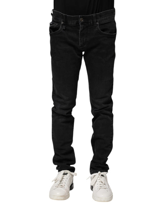 Dolce & Gabbana Black Cotton Skinny Men Denim Jeans Dolce & Gabbana