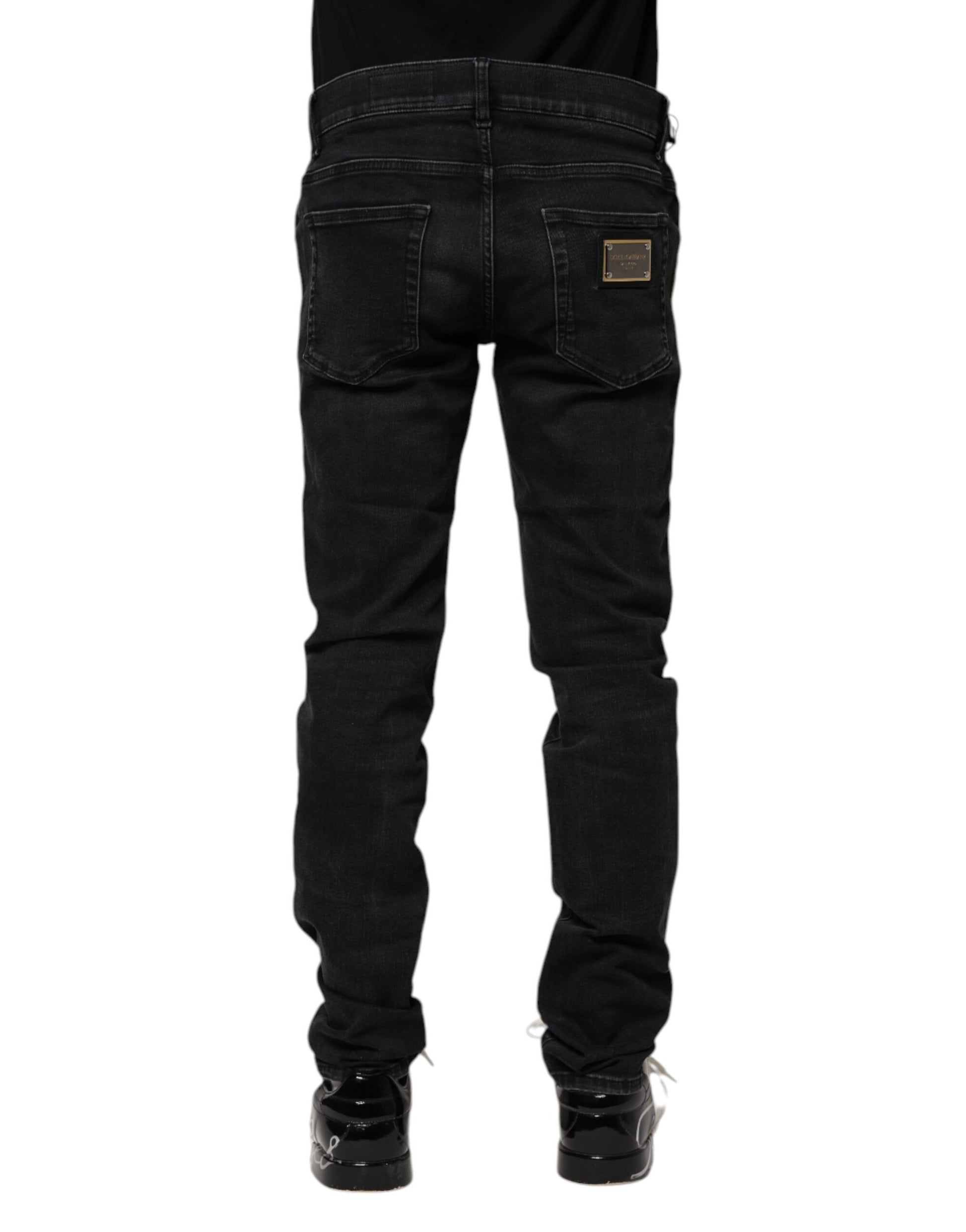 Dolce & Gabbana Black Cotton Skinny Men Denim Jeans Dolce & Gabbana