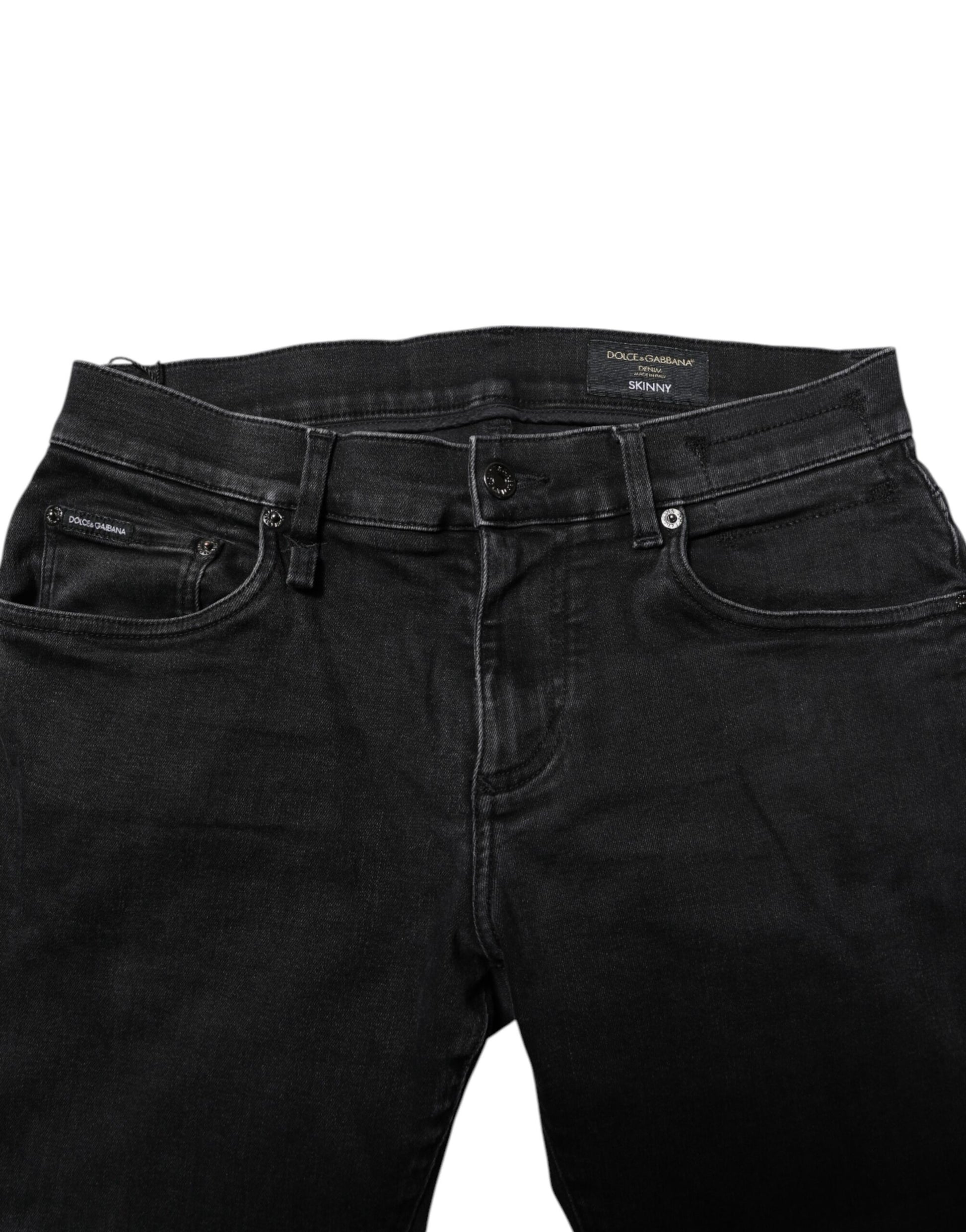 Dolce & Gabbana Black Cotton Skinny Men Denim Jeans Dolce & Gabbana