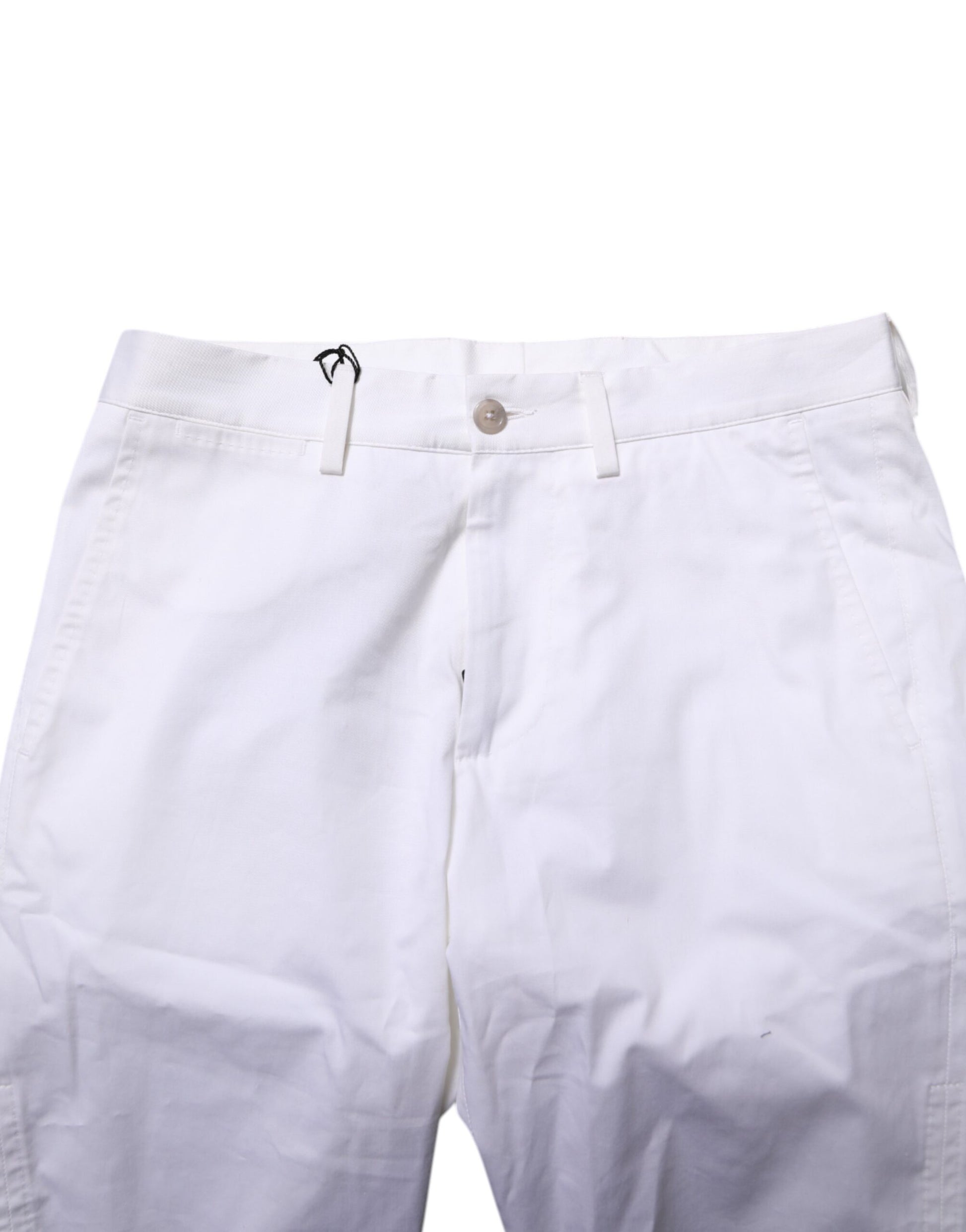 Dolce & Gabbana White Cotton Stretch Men Denim Bermuda Shorts Dolce & Gabbana