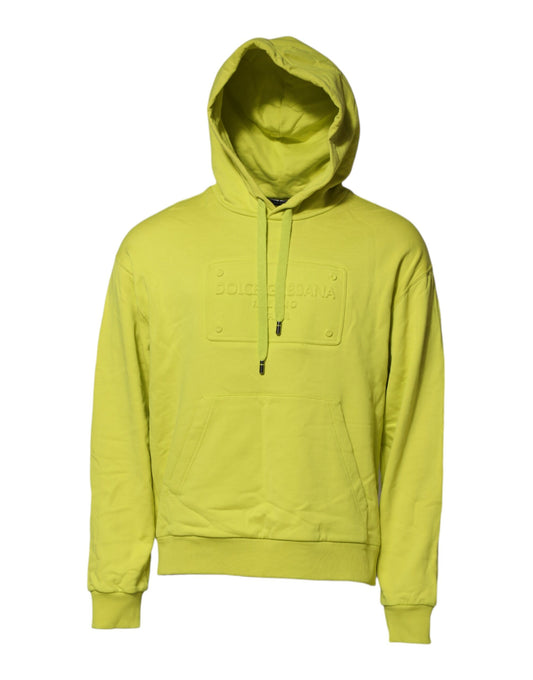 Dolce & Gabbana Green Cotton Hooded Logo Sweatshirt Sweater Dolce & Gabbana
