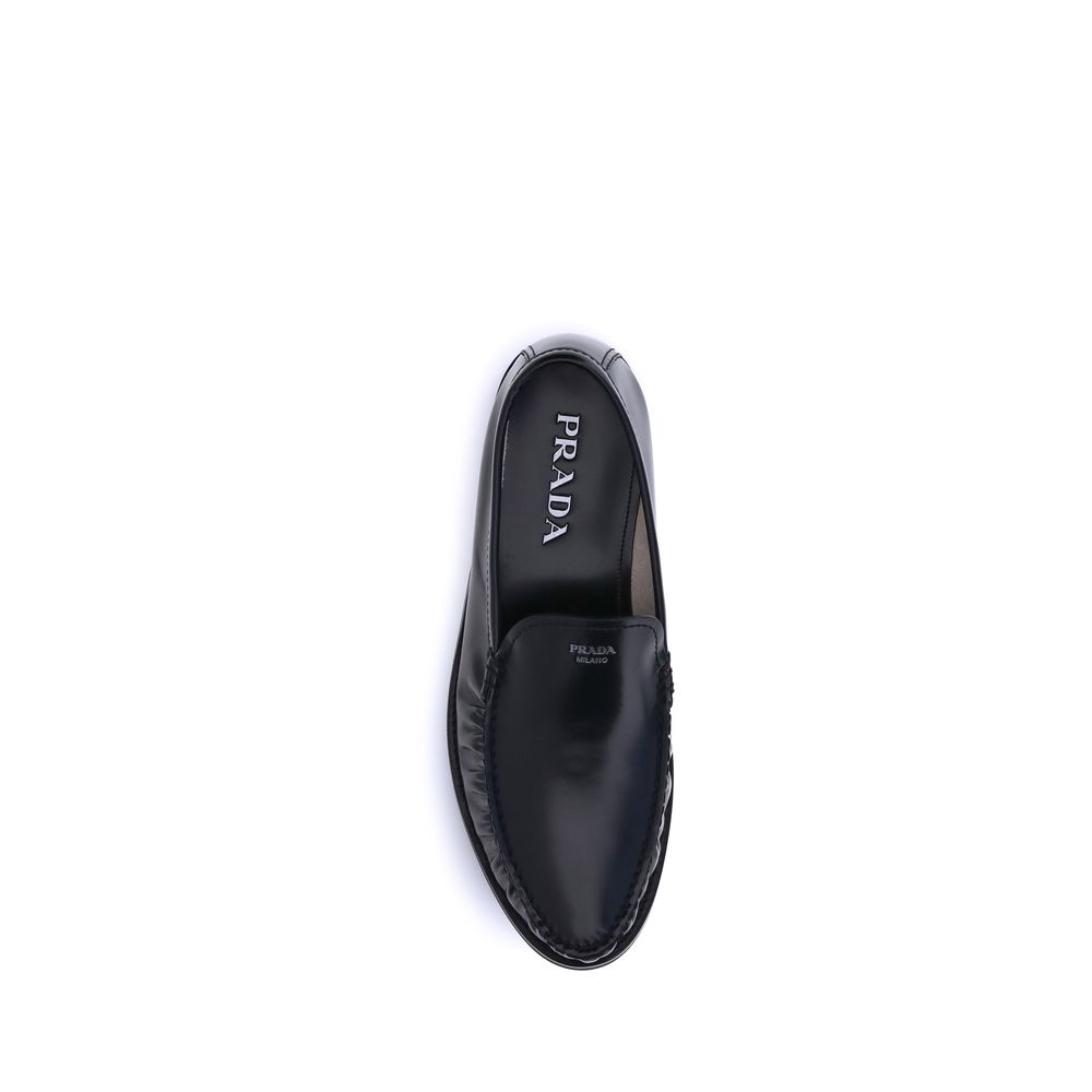 Prada Brushed Leather Loafers Prada