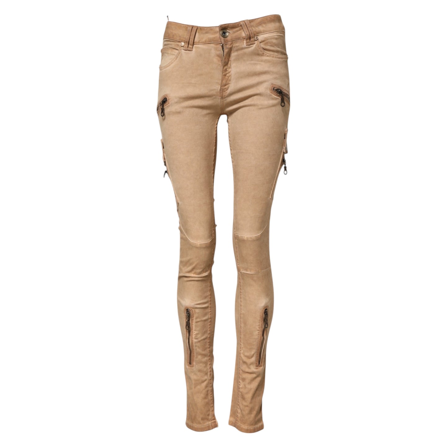 PLEIN SUD Brown Cotton Mid Waist Skinny Denim Jeans PLEIN SUD