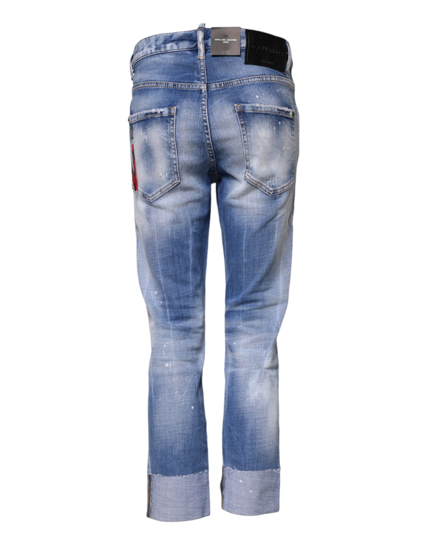 Dsquared² Blue Washed Cotton Mid Waist Skinny Denim Jeans Dsquared²