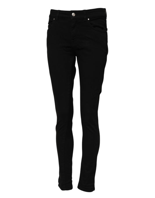 Dolce & Gabbana Black Cotton Skinny Mid Waisted Denim Jeans Dolce & Gabbana
