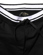 Dolce & Gabbana Black Cotton Mid Waist Jogger Pants