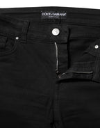 Dolce & Gabbana Black Cotton Skinny Mid Waisted Denim Jeans