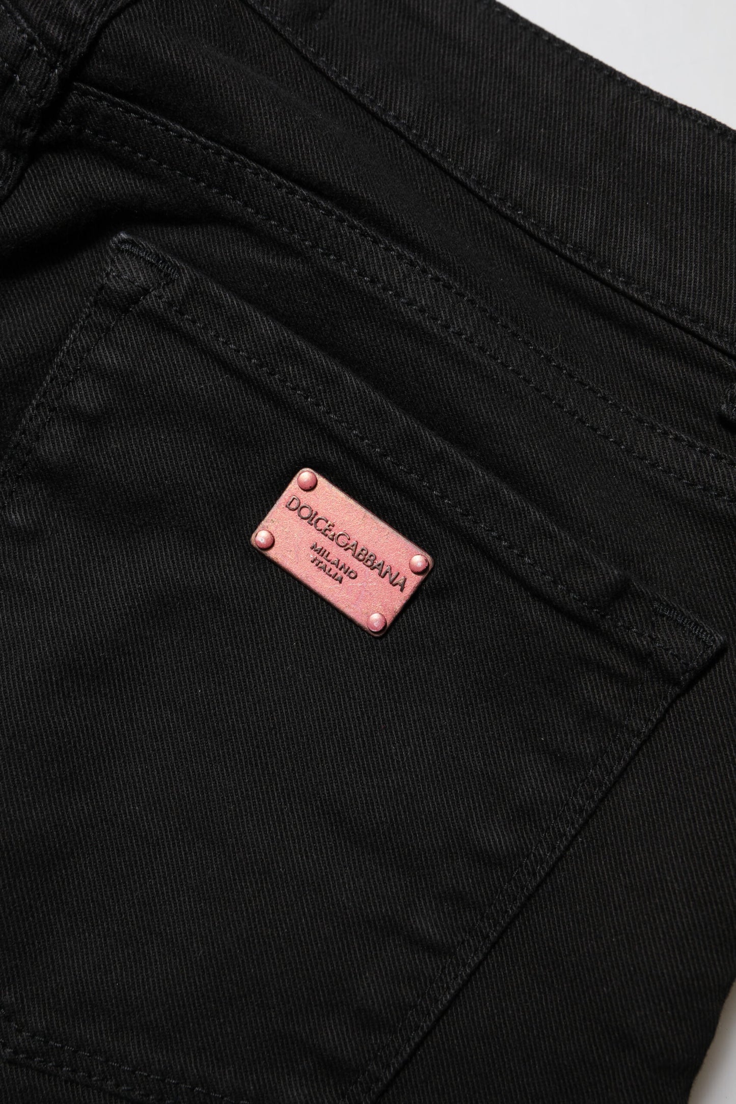 Dolce & Gabbana Black Cotton Skinny Mid Waisted Denim Jeans Dolce & Gabbana