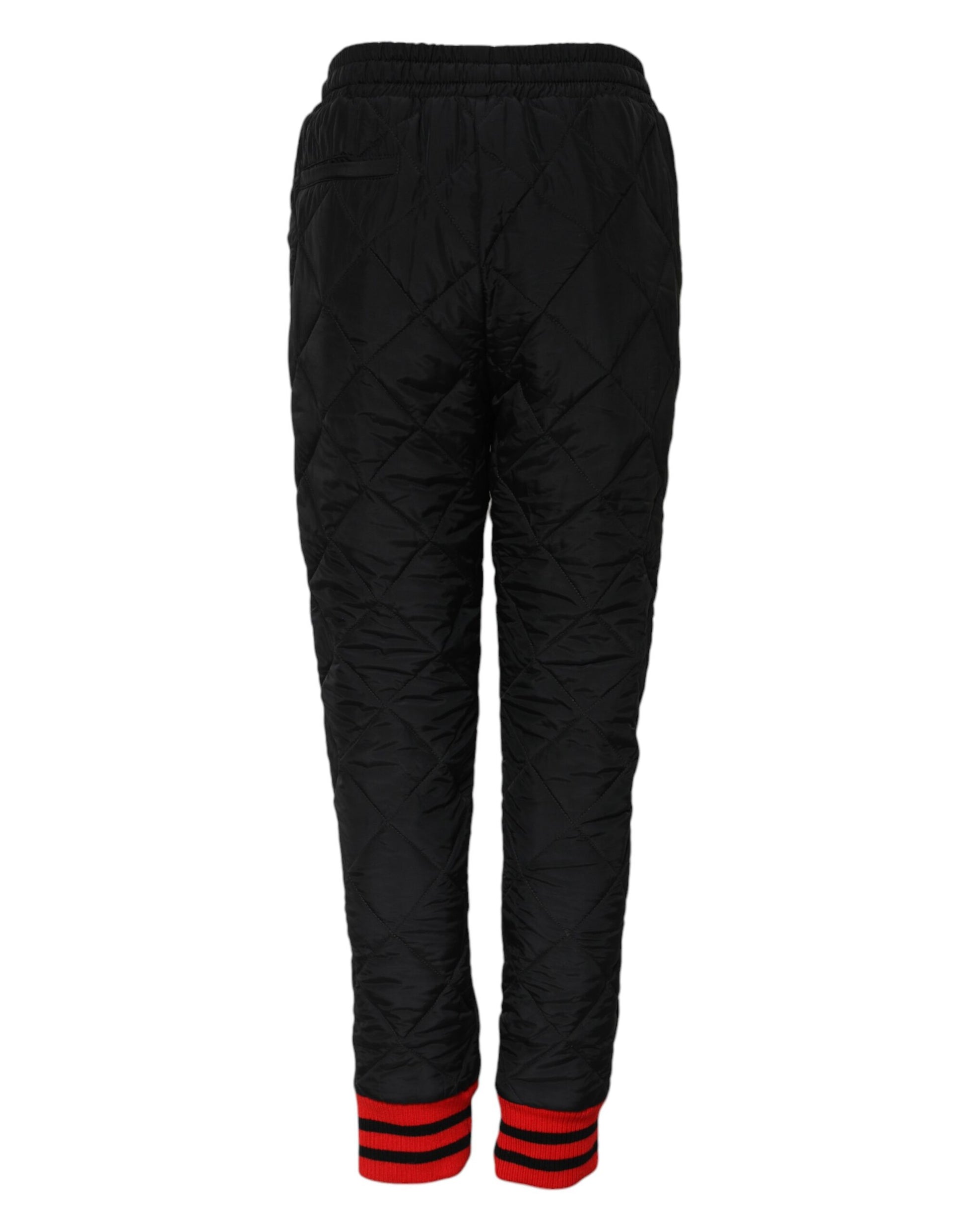 Dolce & Gabbana Black Quilted Mid Waist Jogger Pants Dolce & Gabbana