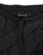 Dolce & Gabbana Black Quilted Mid Waist Jogger Pants