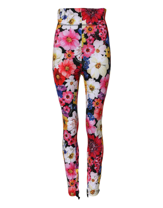 Dolce & Gabbana Multicolor Floral High Waist Leggings Pants Dolce & Gabbana