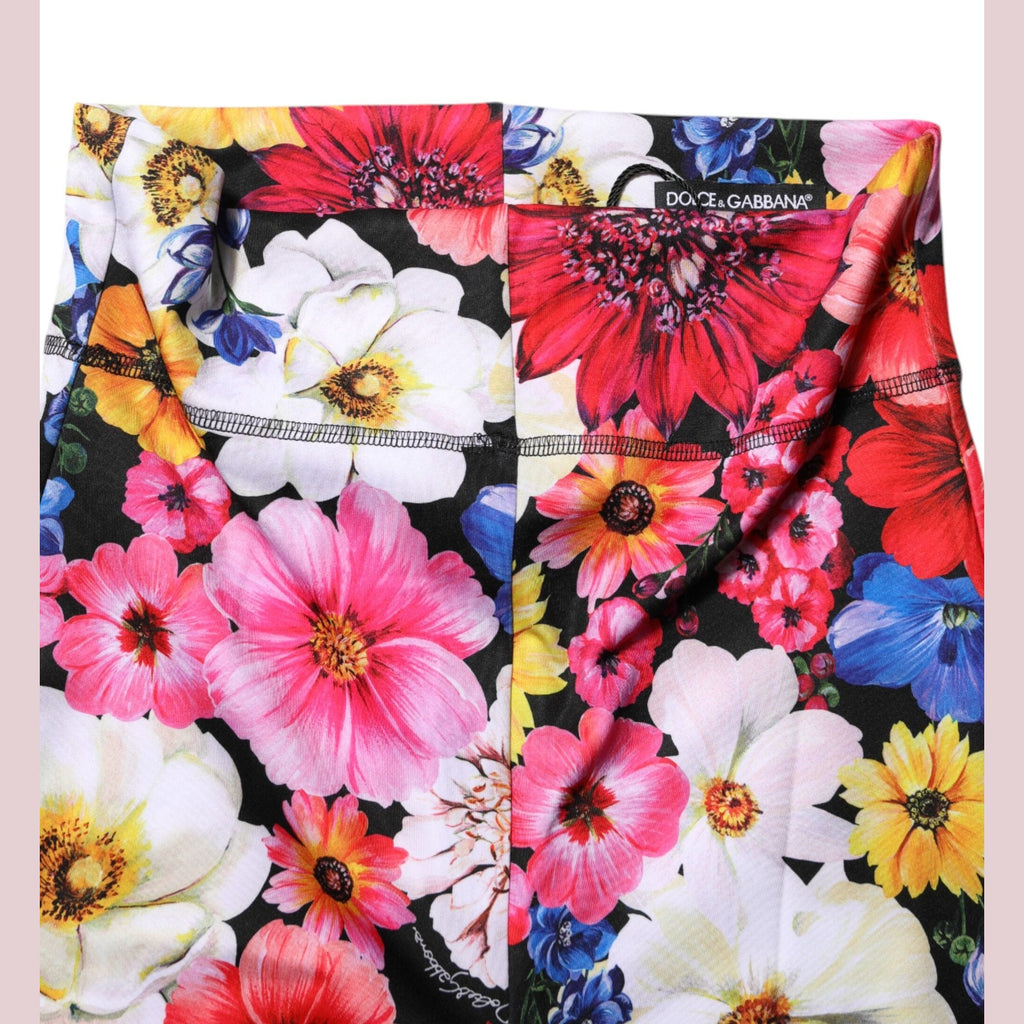 Dolce & Gabbana Multicolor Floral High Waist Leggings Pants