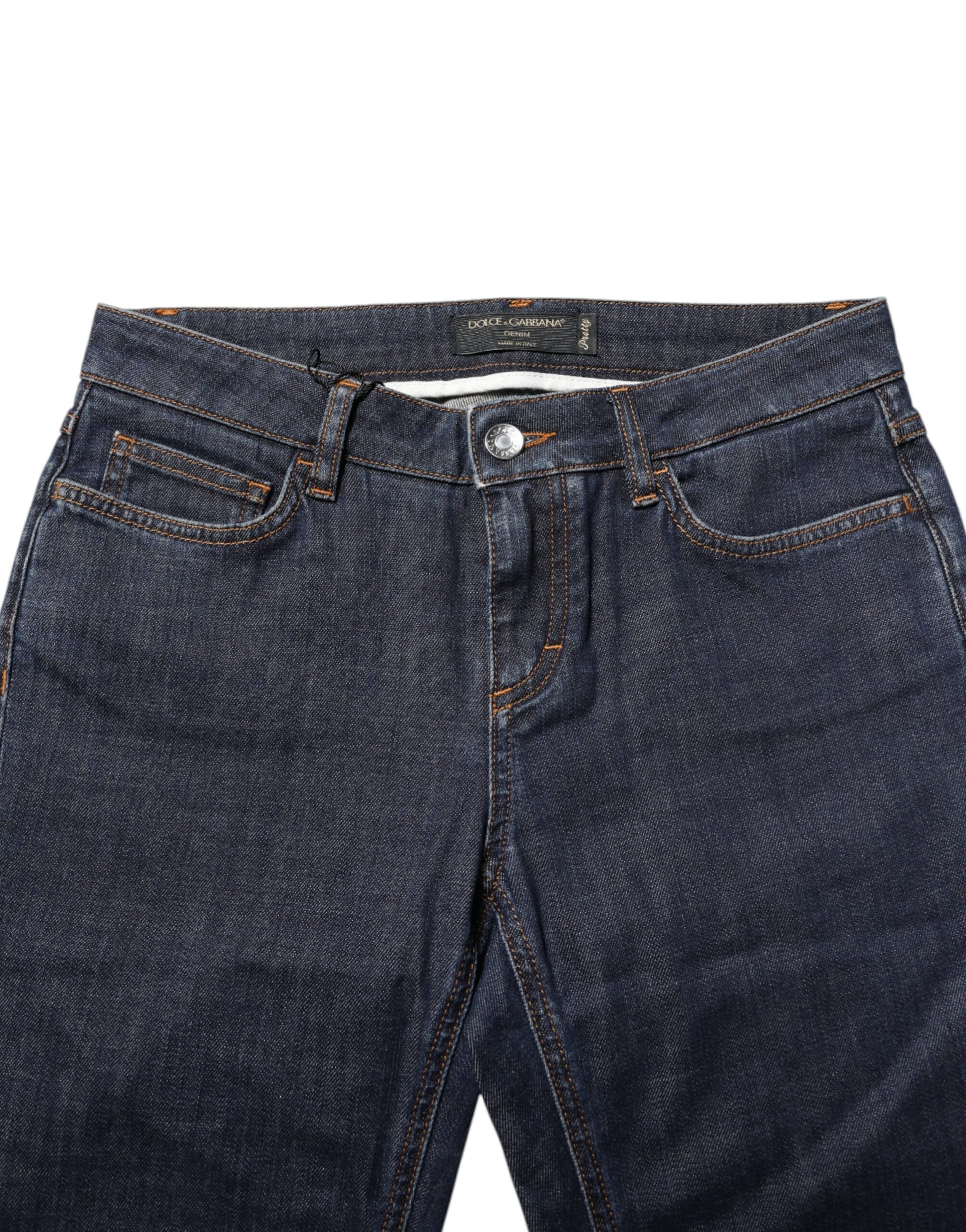 Dolce & Gabbana Blue Skinny Cotton Mid Waisted Denim Jeans Dolce & Gabbana