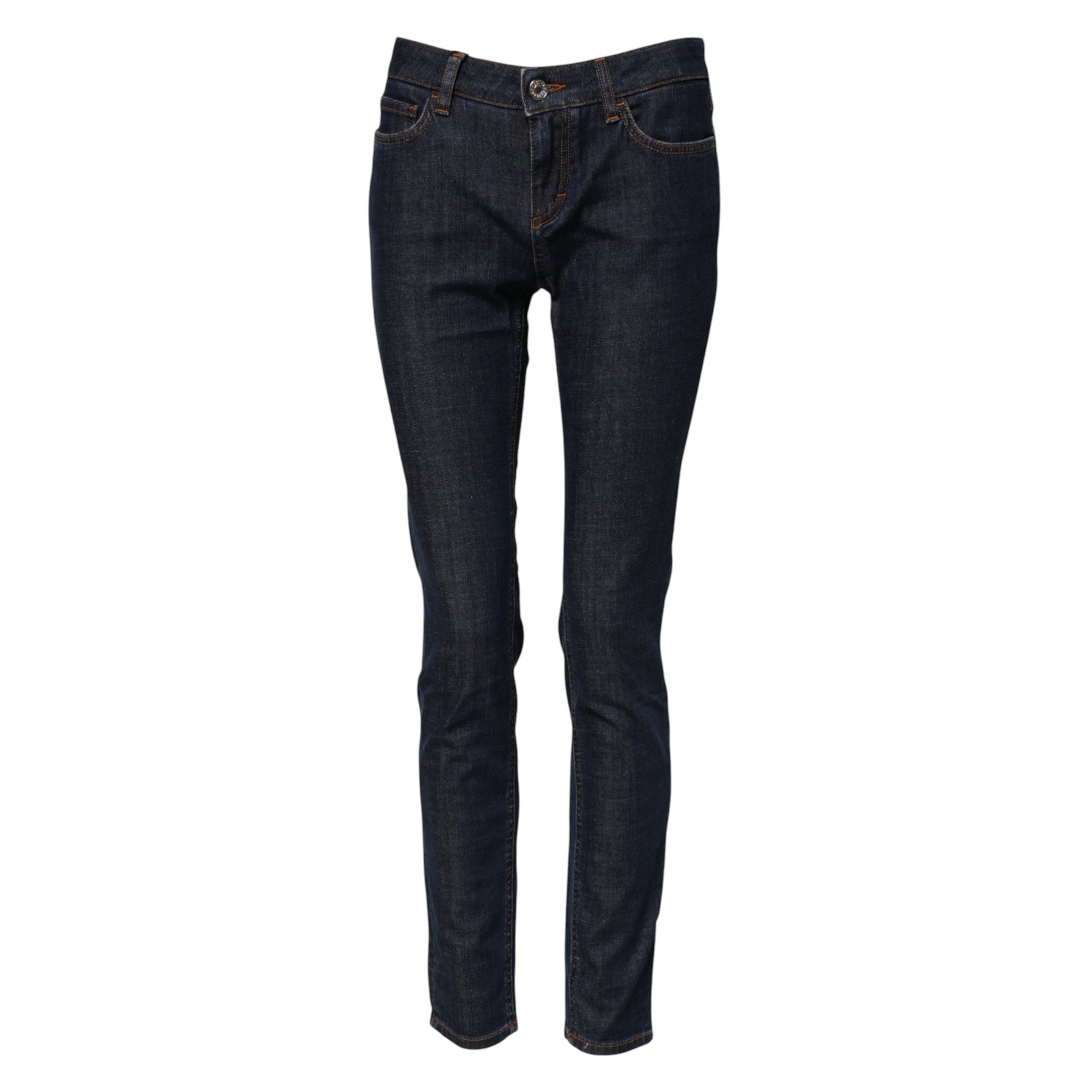 Dolce & Gabbana Blue Skinny Cotton Mid Waisted Denim Jeans Dolce & Gabbana