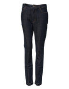 Dolce & Gabbana Blue Queen Patch AUDREY Mid Waist Denim Jeans - Eljoys Fashion 