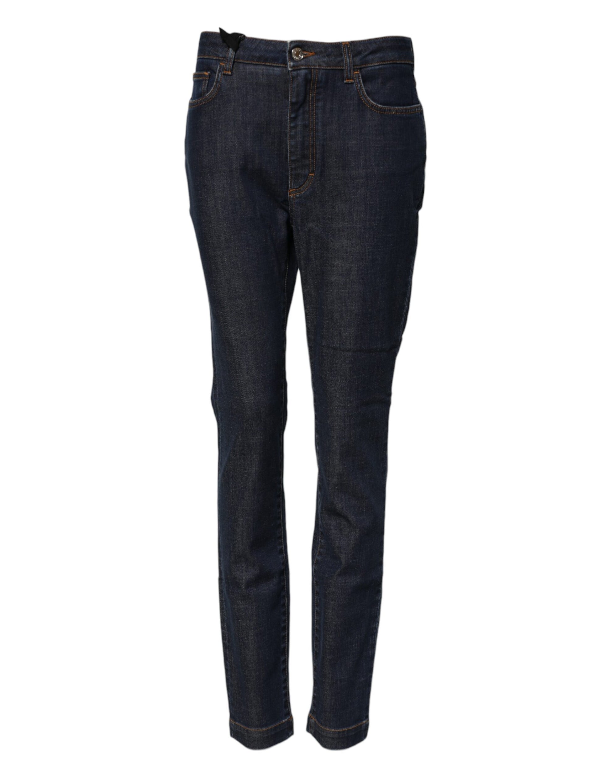 Dolce & Gabbana Blue Queen Patch AUDREY Mid Waist Denim Jeans Dolce & Gabbana