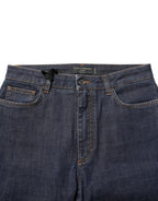 Dolce & Gabbana Blue Queen Patch AUDREY Mid Waist Denim Jeans - Eljoys Fashion 