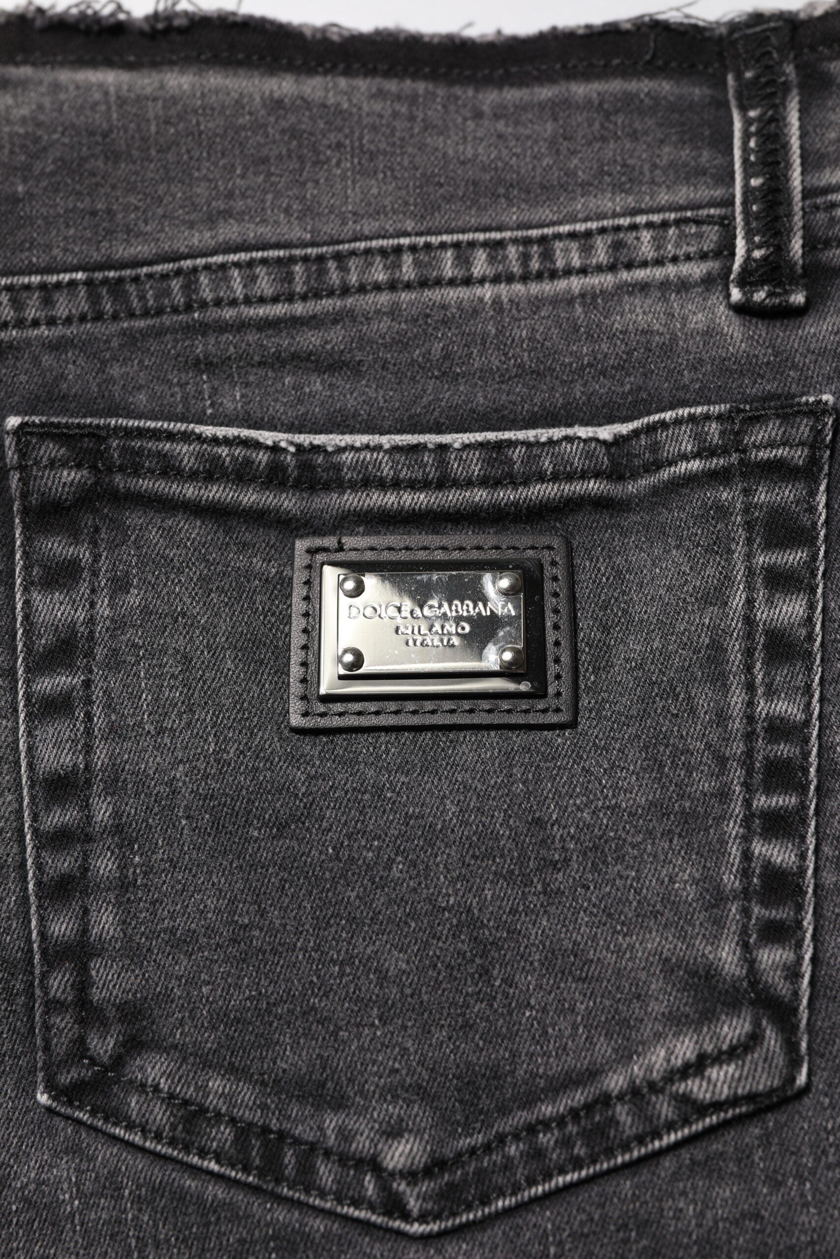 Dolce & Gabbana Gray Skinny Cotton Mid Waisted Denim Jeans Dolce & Gabbana