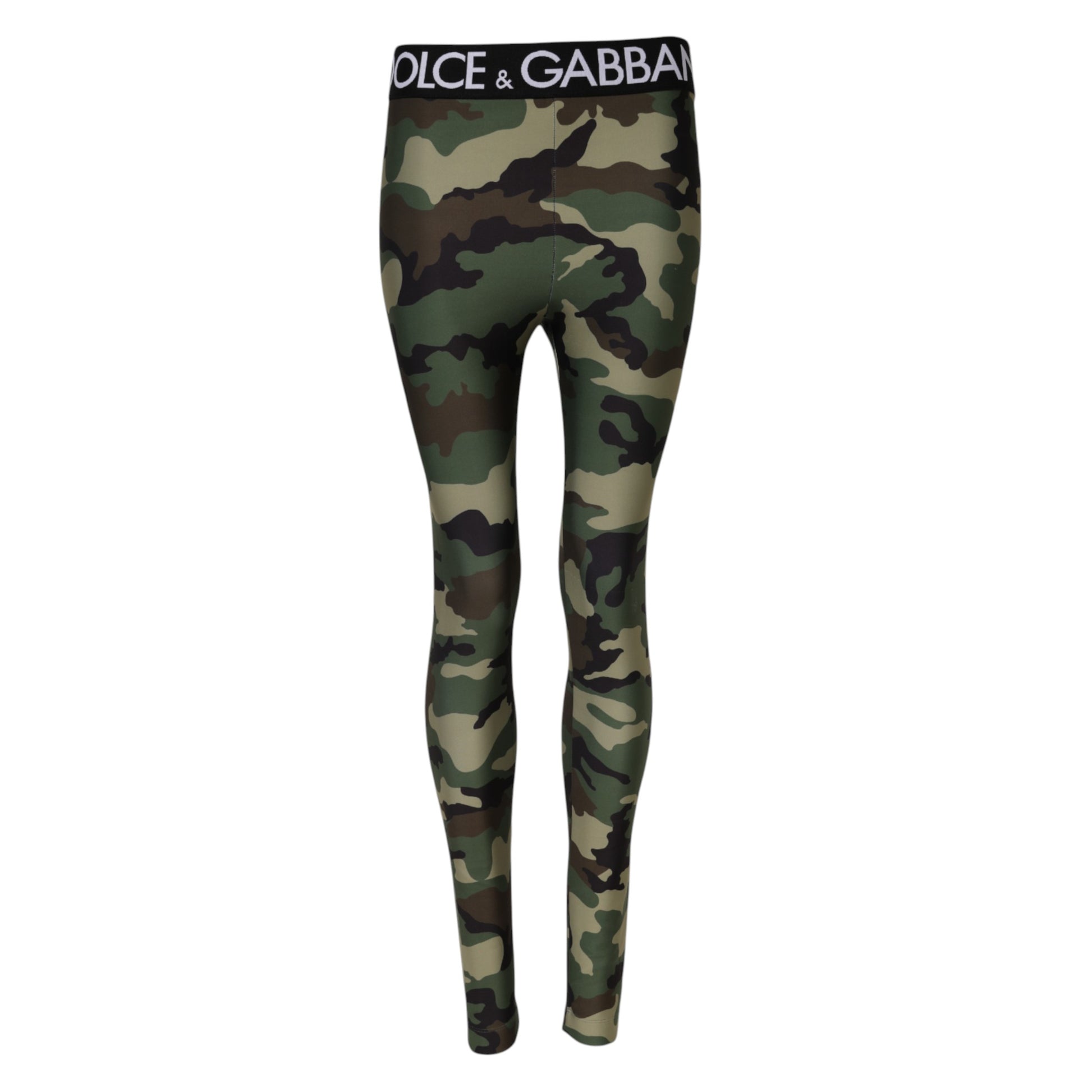 Dolce & Gabbana Multicolor Camouflage DG Waist Leggings Pants Dolce & Gabbana