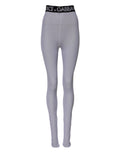 Dolce & Gabbana Gray Nylon DG Logo Mid Waisted Leggings Pants - Eljoys Fashion 