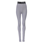 Dolce & Gabbana Gray Nylon DG Logo Mid Waisted Leggings Pants