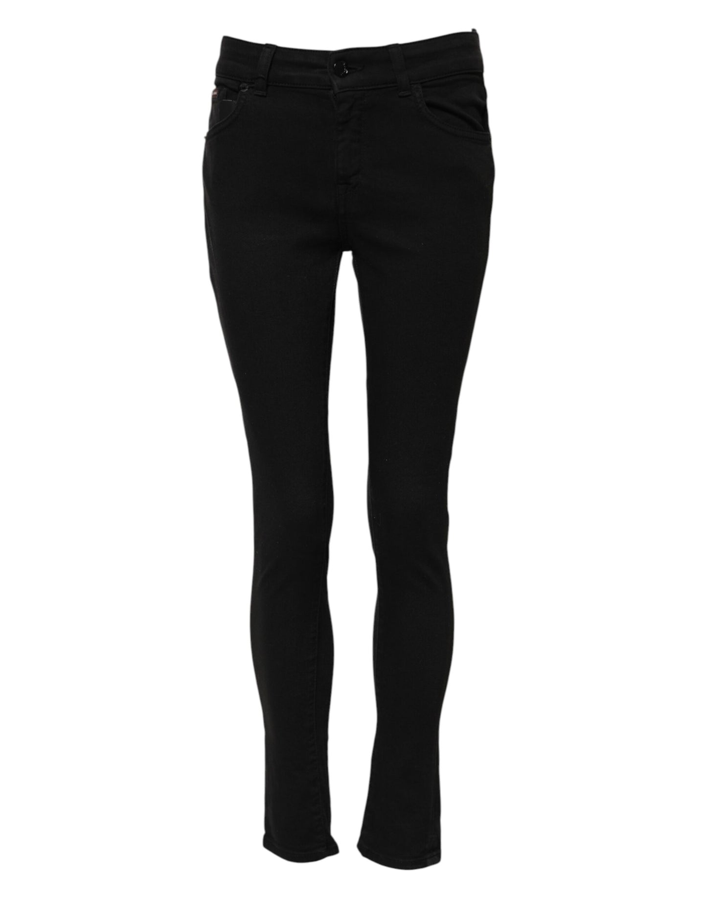 Dolce & Gabbana Black Cotton Skinny Mid Waisted Denim Jeans Dolce & Gabbana