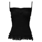 Scervino Street Black Wool Sleeveless Square Neck Tank Top