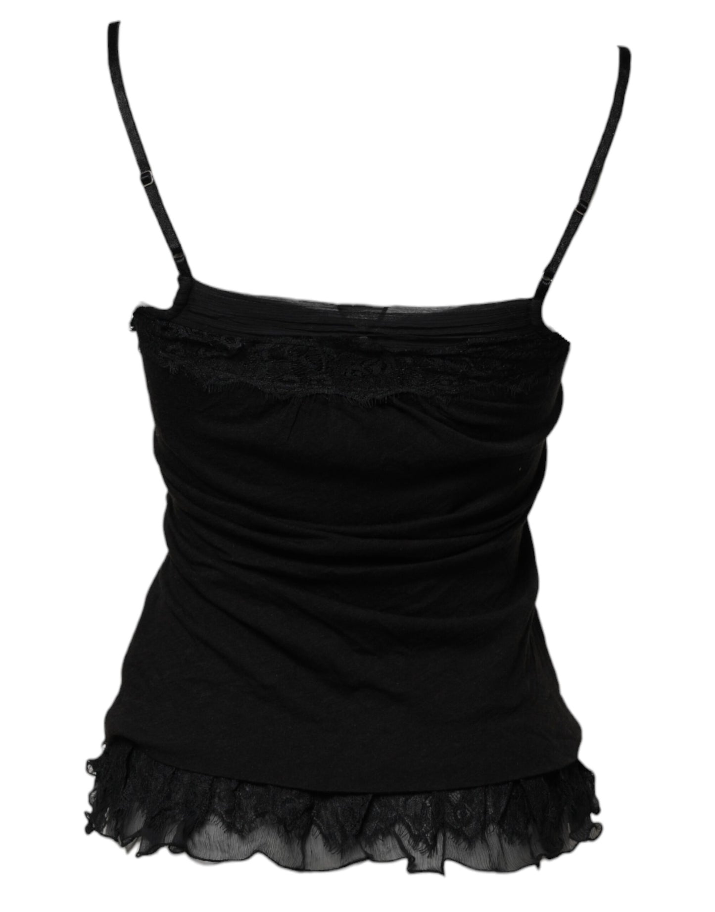 Scervino Street Black Wool Sleeveless Square Neck Tank Top Scervino Street