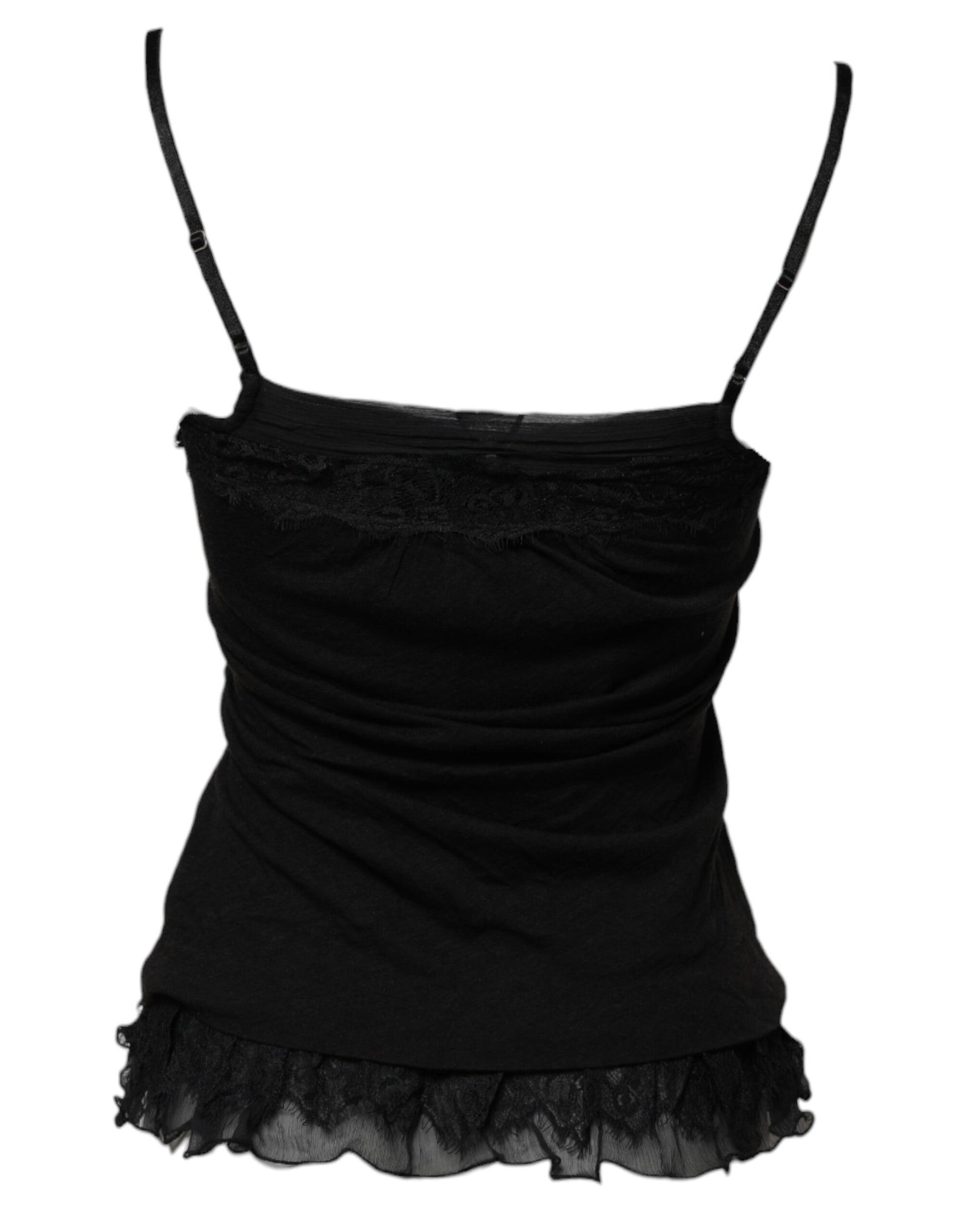 Scervino Street Black Wool Sleeveless Square Neck Tank Top Scervino Street