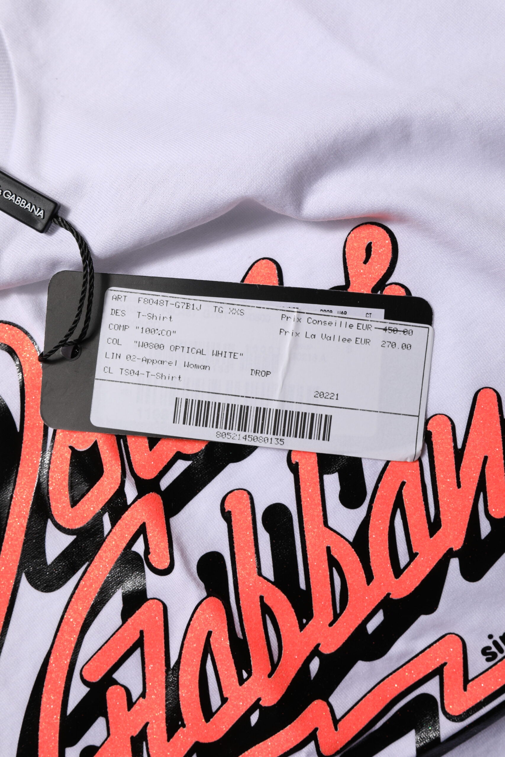 Dolce & Gabbana White Cotton Graphic Print Crew Neck T-shirt Dolce & Gabbana