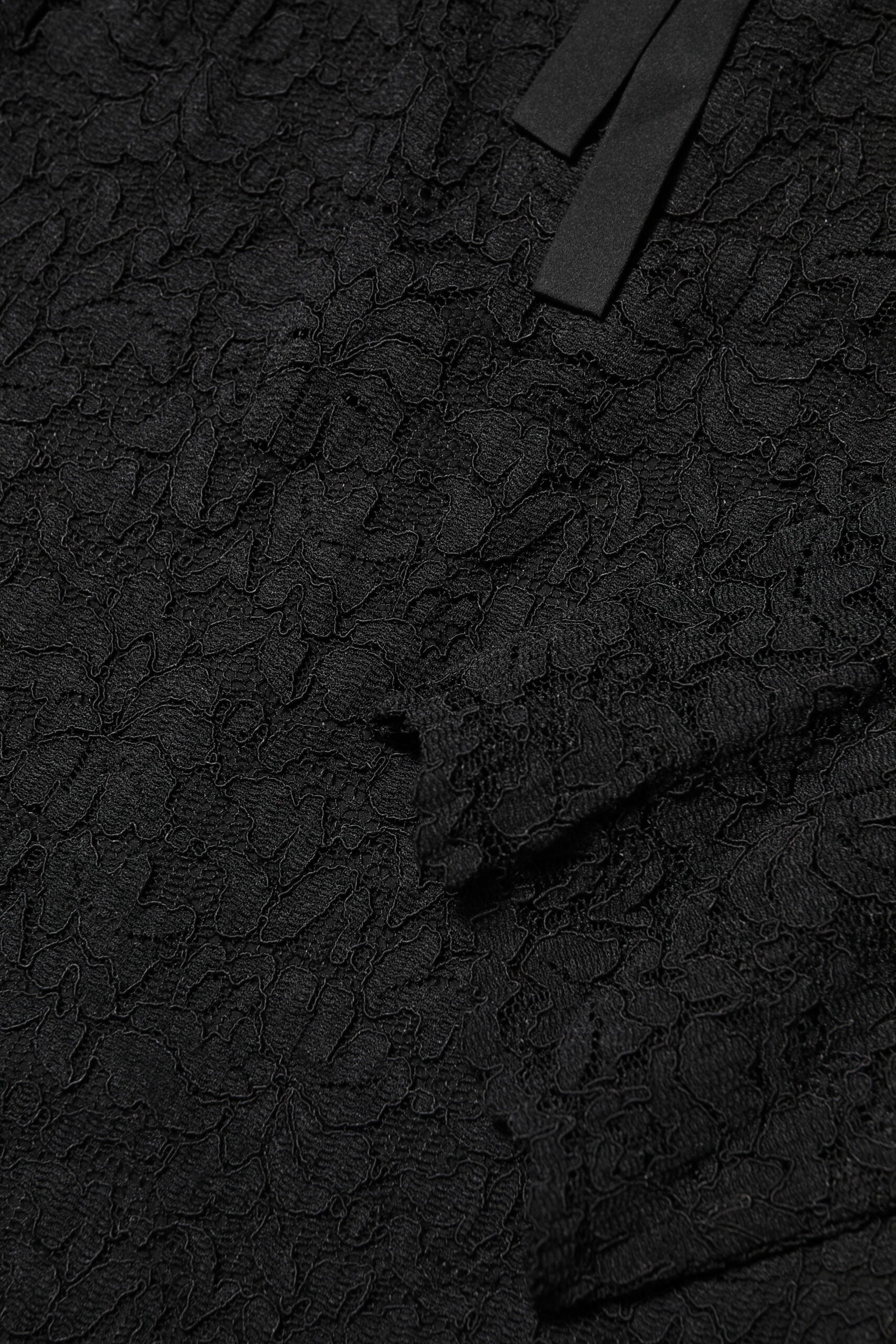 Dolce & Gabbana Black Nylon Lace Long Sleeve Blouse Top Dolce & Gabbana