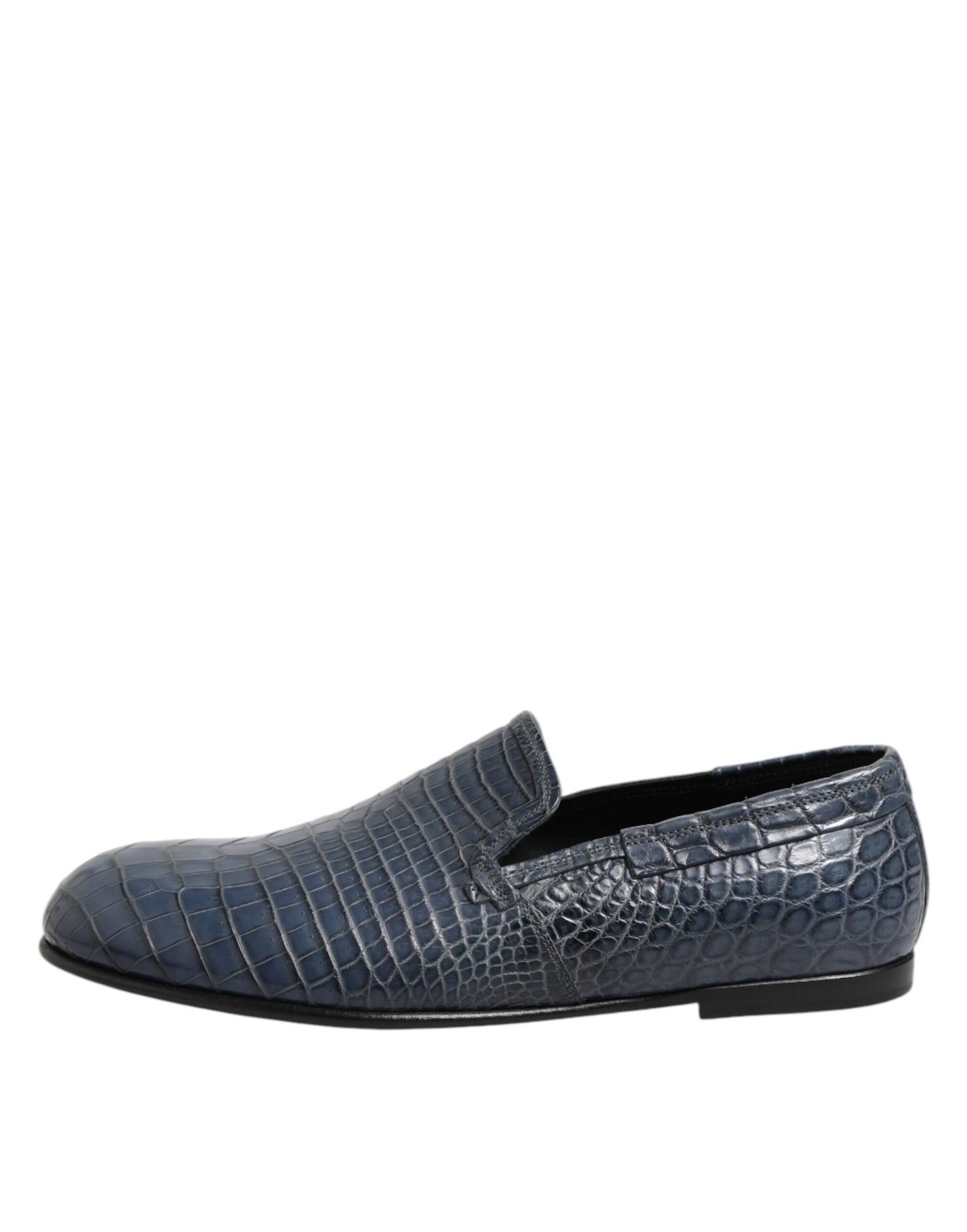 Dolce & Gabbana Blue Exotic Leather Slip On Loafers Men Dress Shoes Dolce & Gabbana