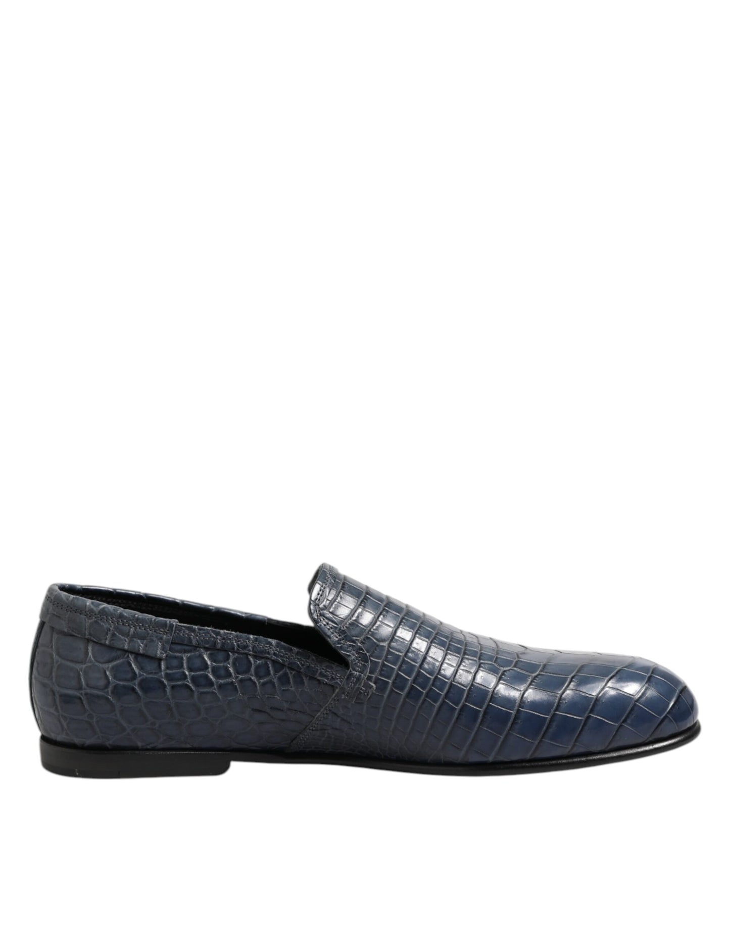 Dolce & Gabbana Blue Exotic Leather Slip On Loafers Men Dress Shoes Dolce & Gabbana