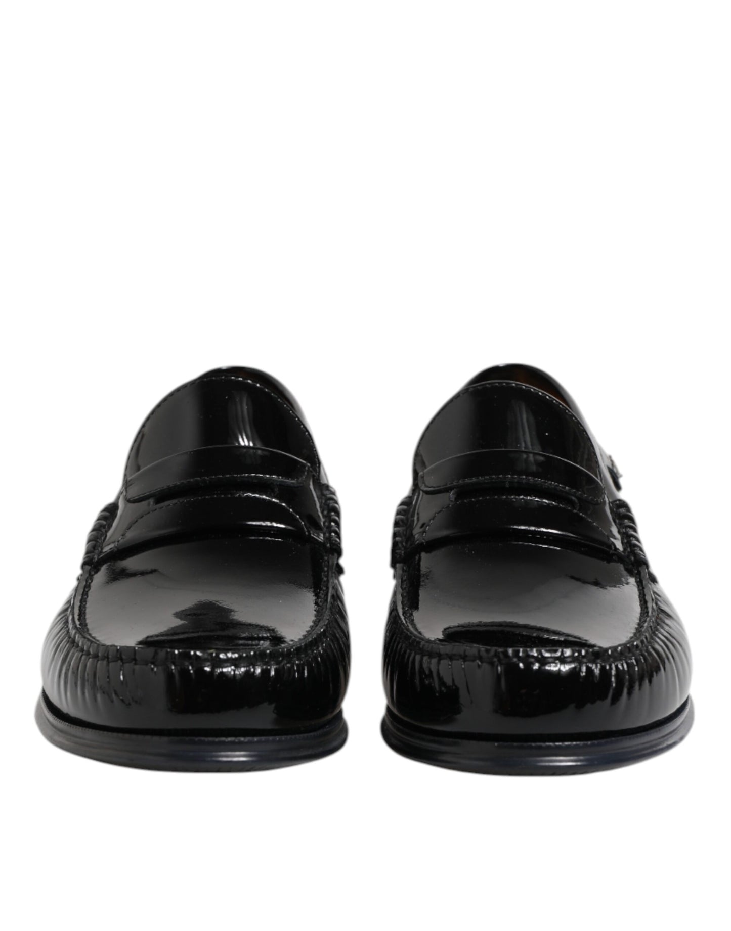 Dolce & Gabbana Black Leather Slip On Loafers Dress Shoes Dolce & Gabbana