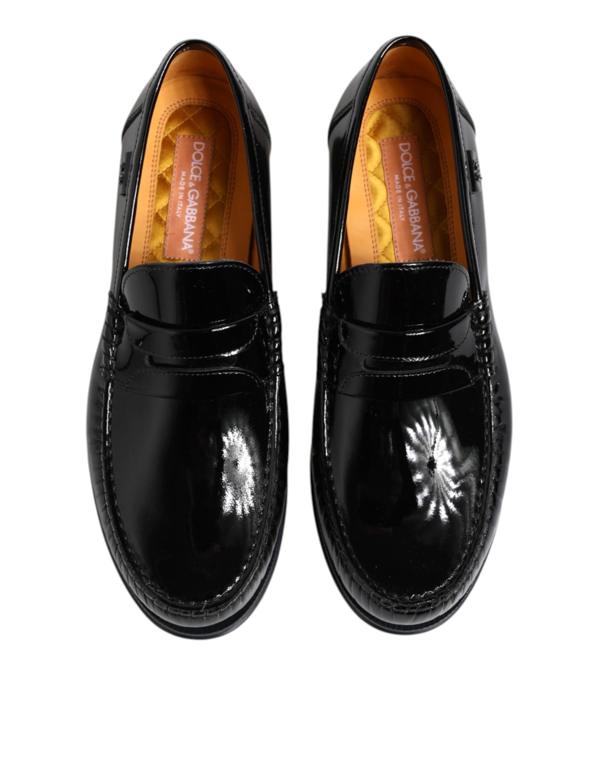 Dolce & Gabbana Black Leather Slip On Loafers Dress Shoes Dolce & Gabbana