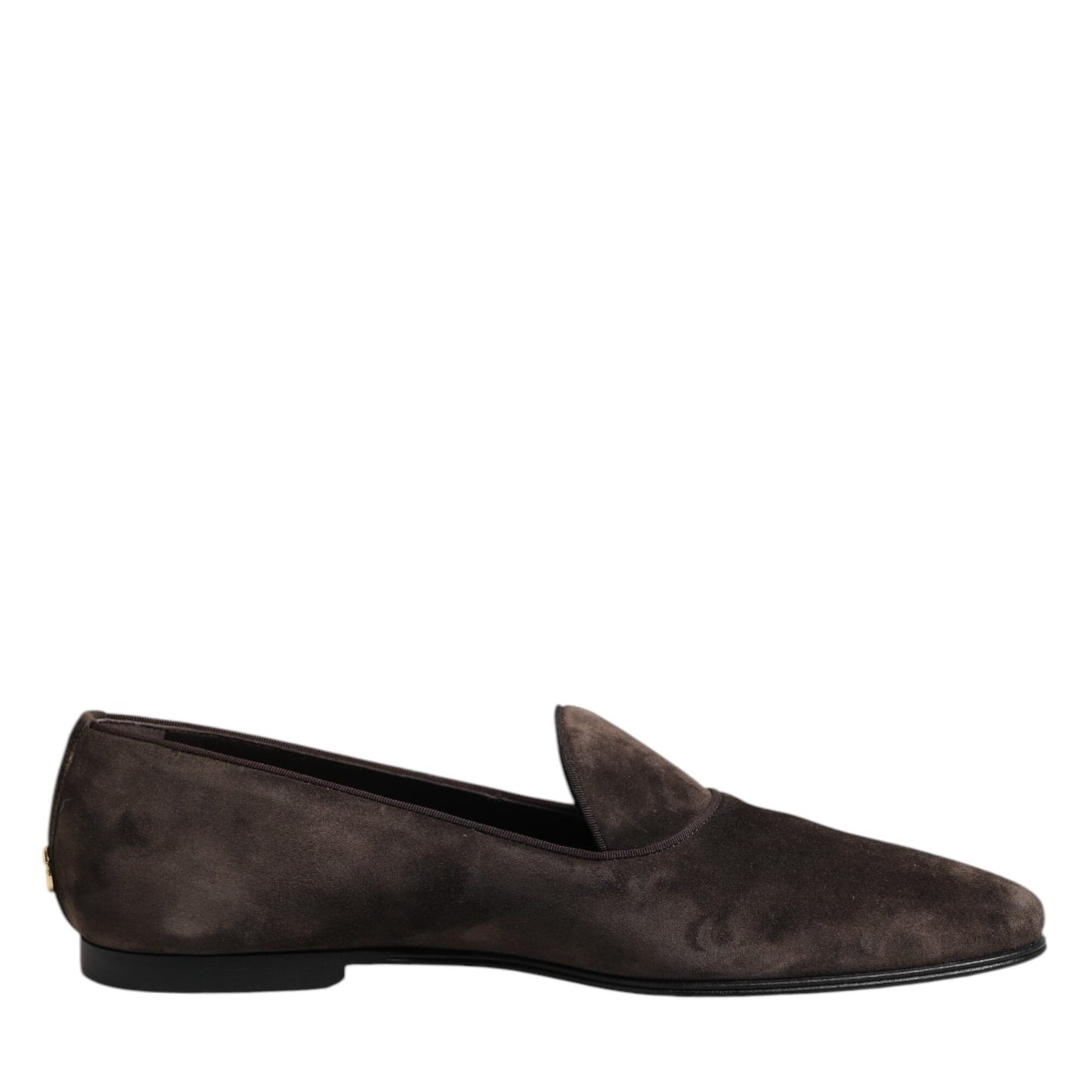 Dolce & Gabbana Brown Velvet Leather Slip On Loafers Shoes