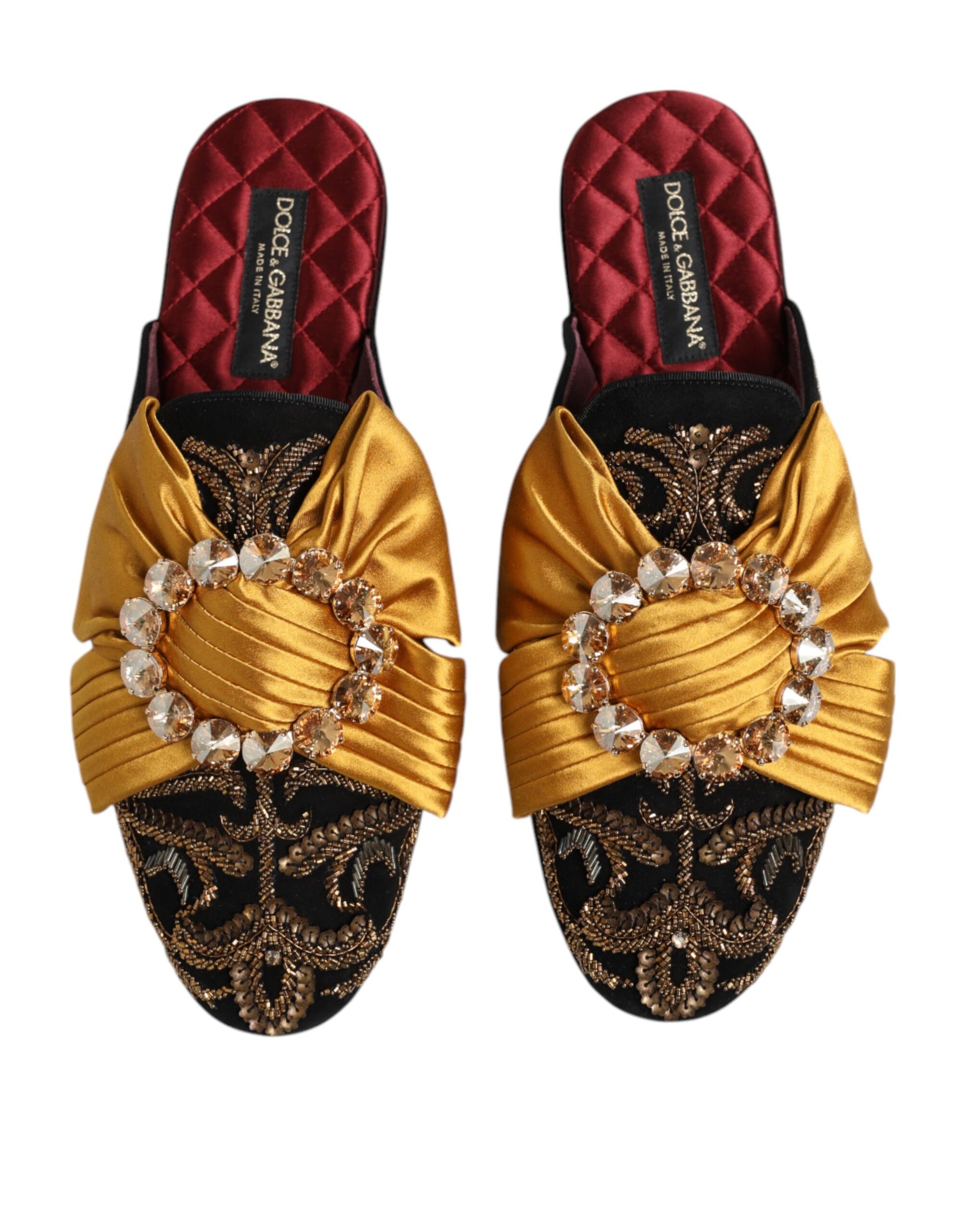 Dolce & Gabbana Multicolor Embellished Flat Sandals Shoes Dolce & Gabbana