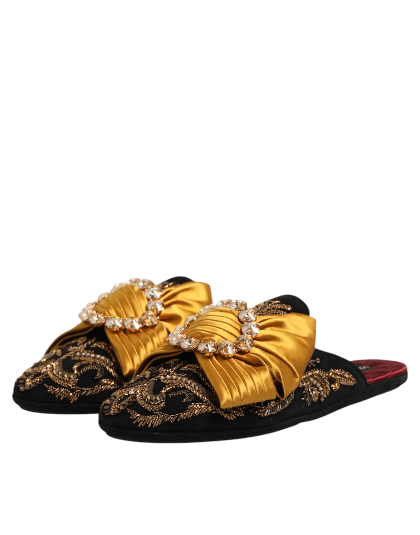 Dolce & Gabbana Multicolor Embellished Flat Sandals Shoes Dolce & Gabbana