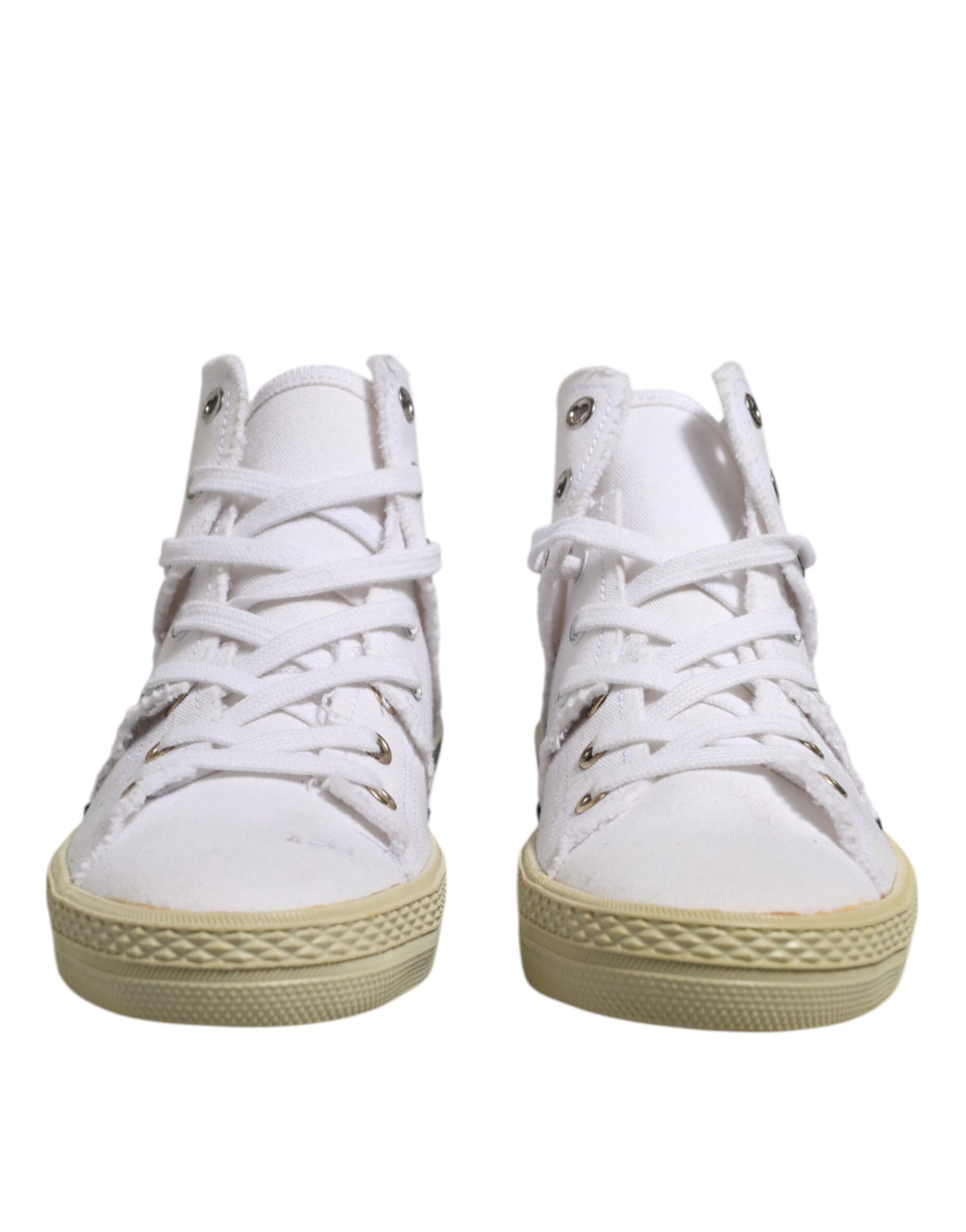 Maison Margiela White Lace Up Mid Top Women Sneakers Shoes Maison Margiela