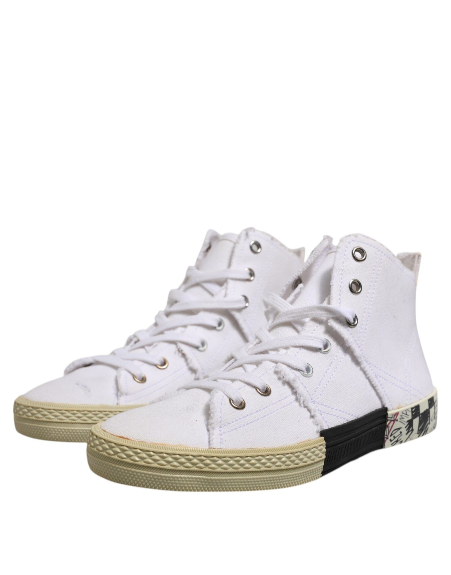 Maison Margiela White Lace Up Mid Top Women Sneakers Shoes Maison Margiela