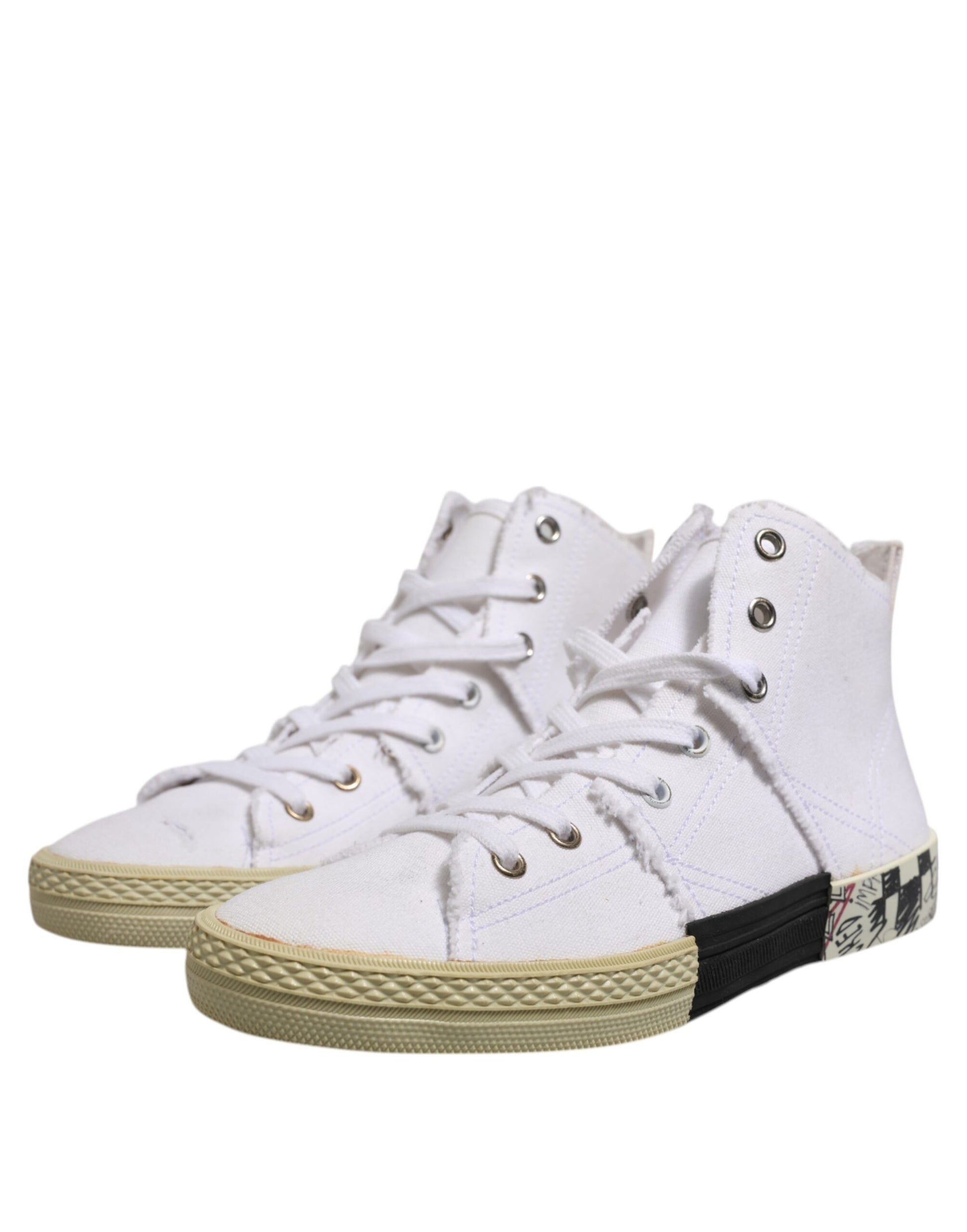 Maison Margiela White Lace Up Mid Top Women Sneakers Shoes Maison Margiela
