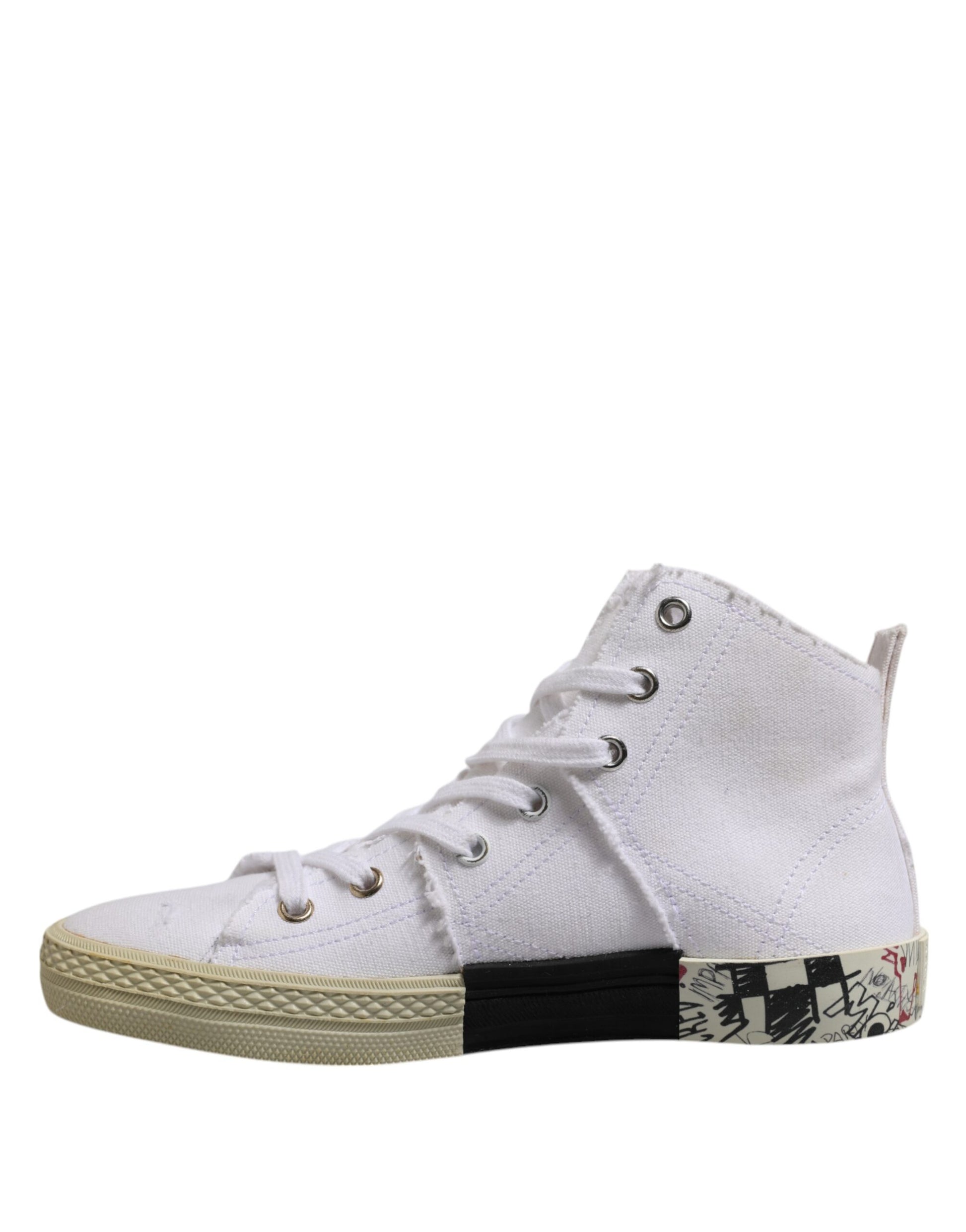 Maison Margiela White Lace Up Mid Top Women Sneakers Shoes Maison Margiela