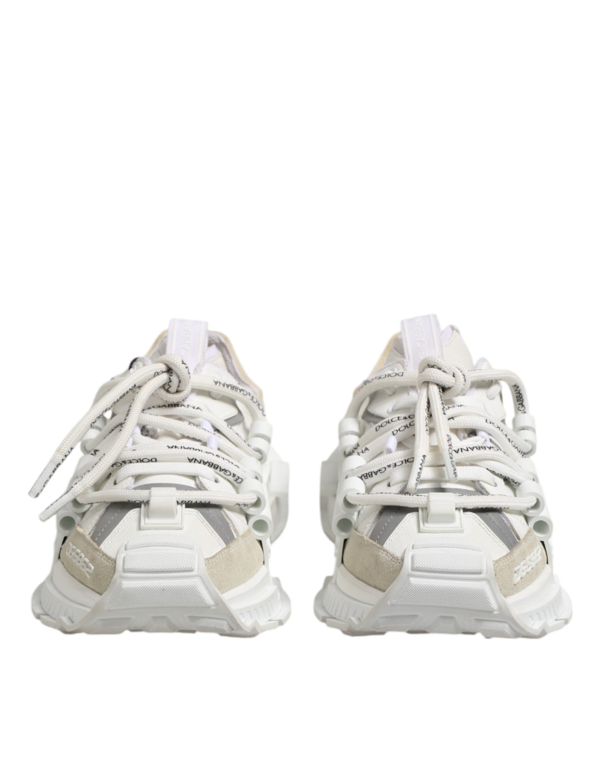 Dolce & Gabbana White Gray Low Top Space Sneakers Shoes Dolce & Gabbana