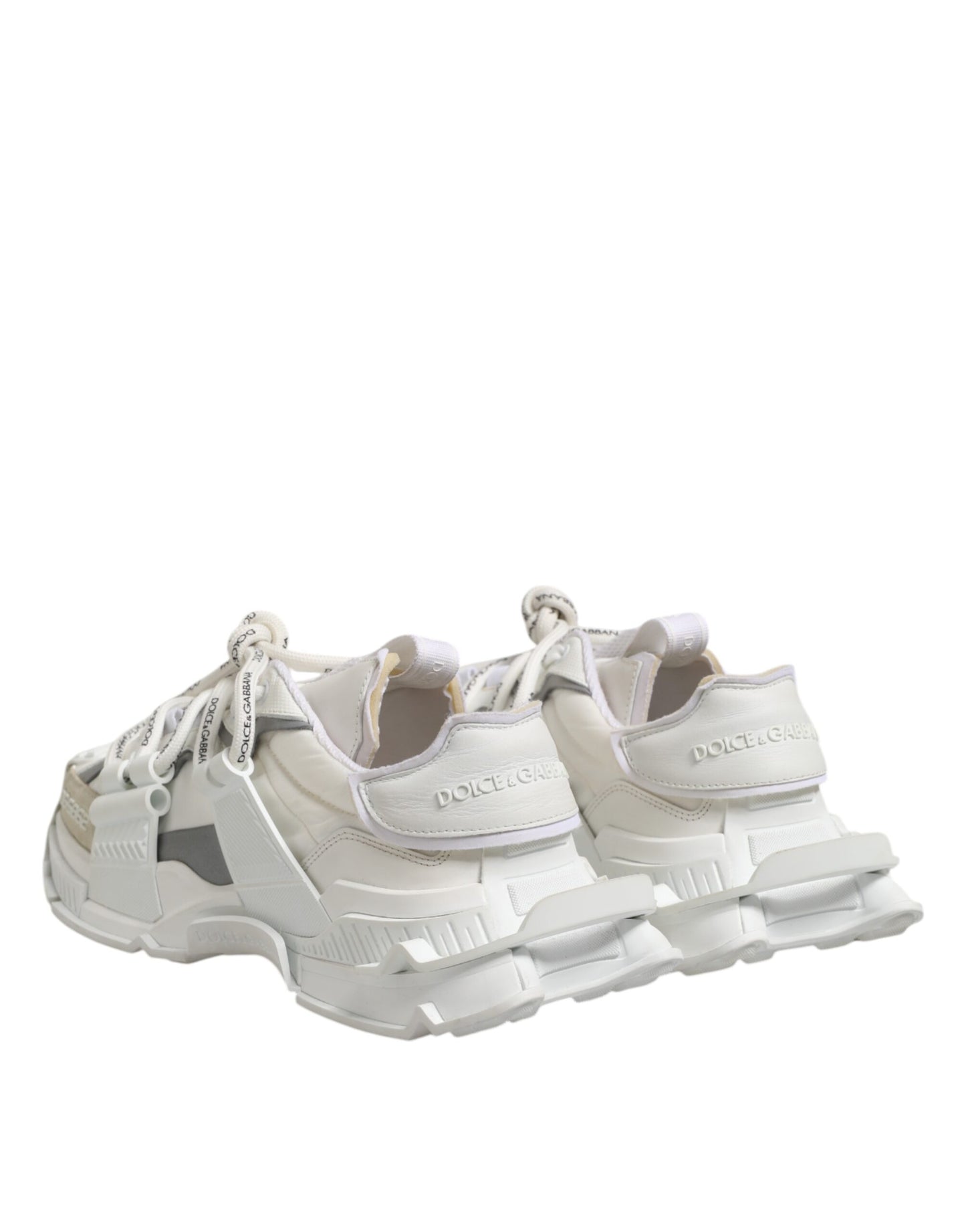 Dolce & Gabbana White Gray Low Top Space Sneakers Shoes Dolce & Gabbana